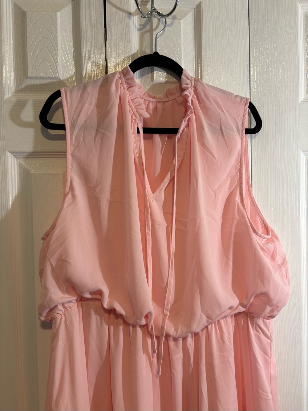 Sleeveless Pink Tiered Ruffle Dress - Picture 2 of 4